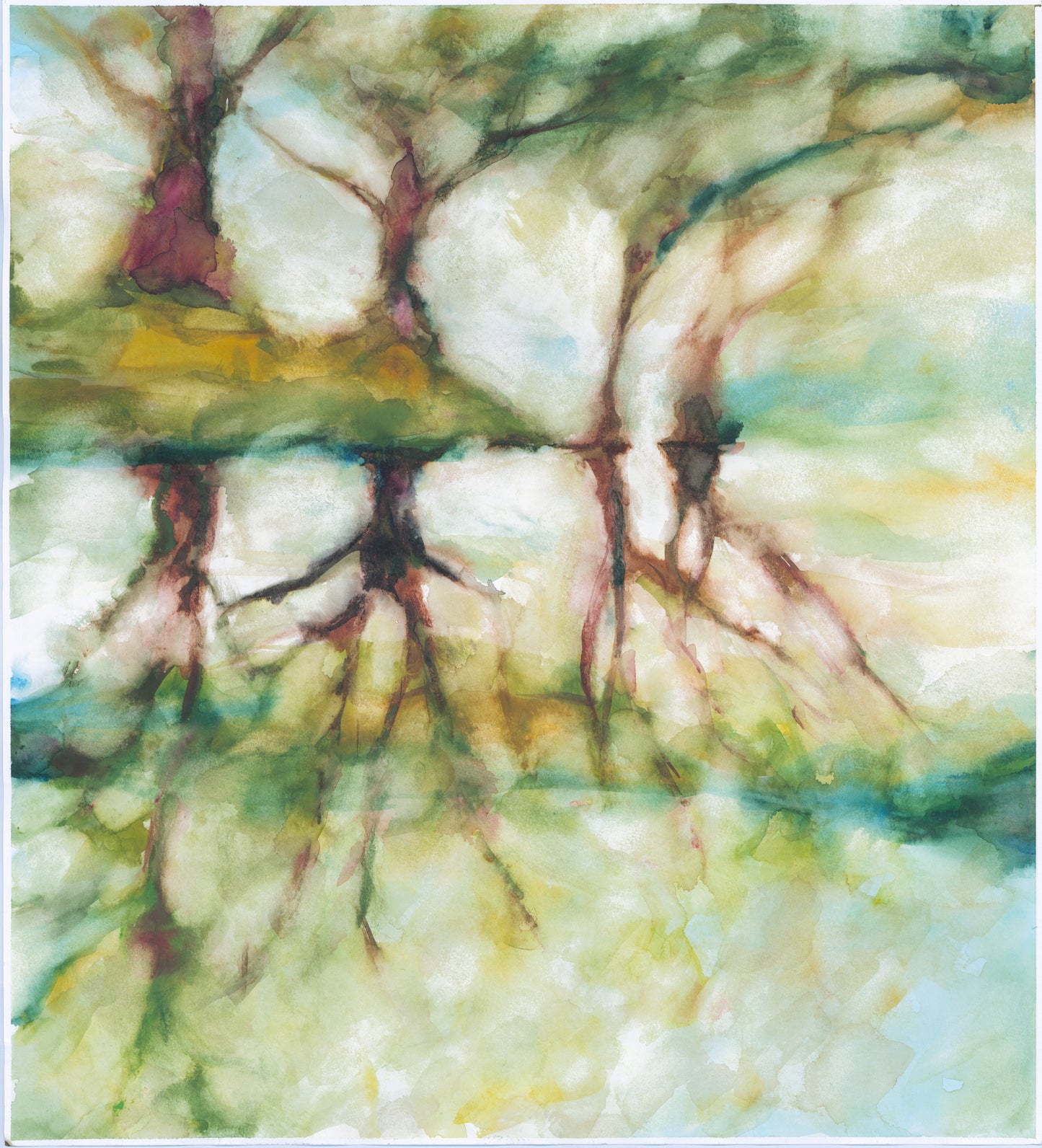 Reflection Trees Linen Paper