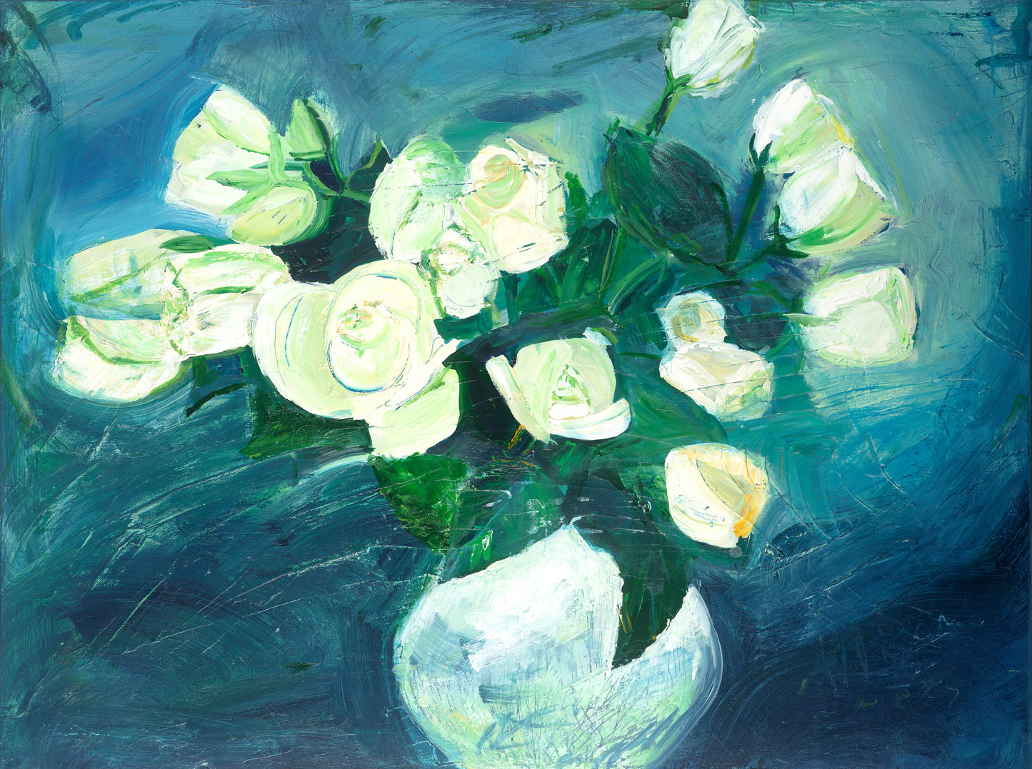 White Roses Linen Paper